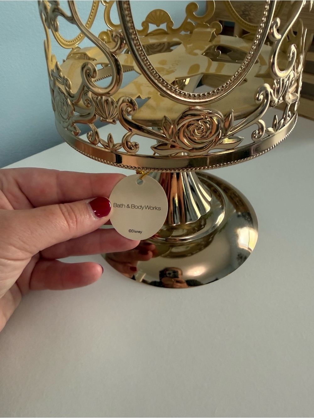 Bath & Body Works Gold Lamp Candle holder from Princess Collection - Picture 3 of 6